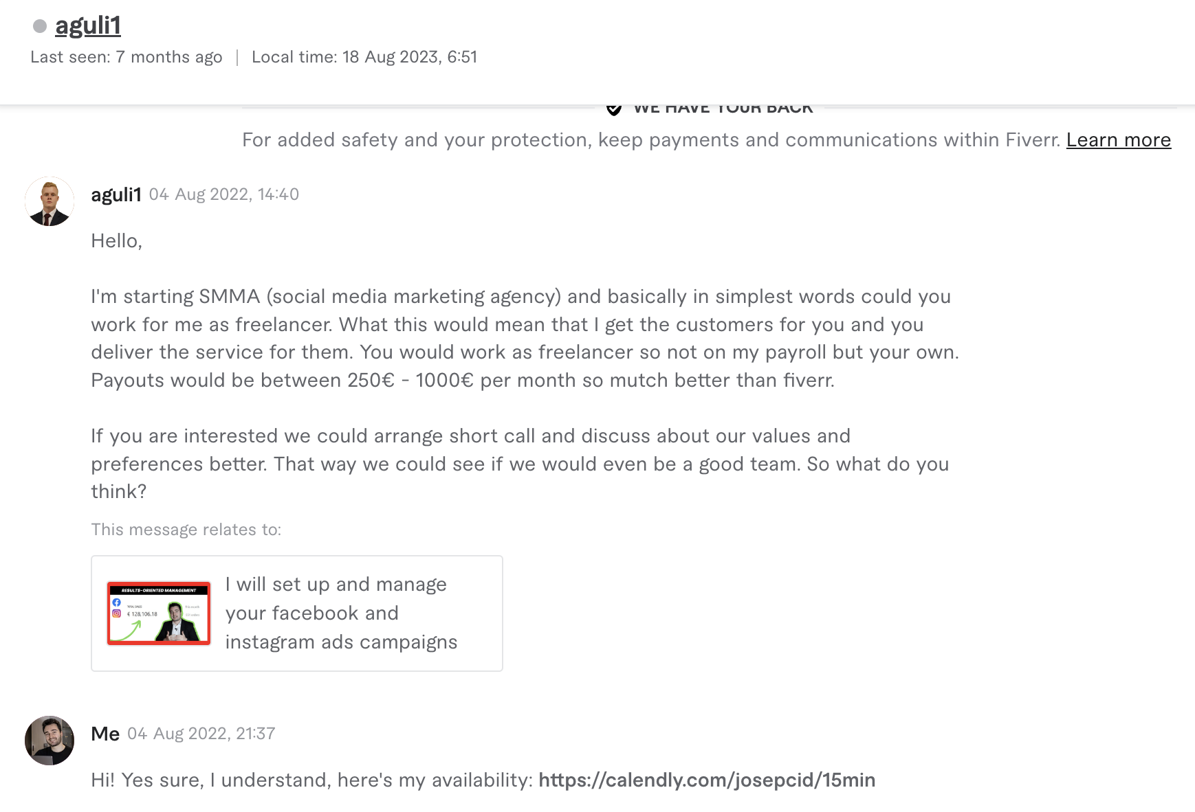 Primer mensaje de Akseli